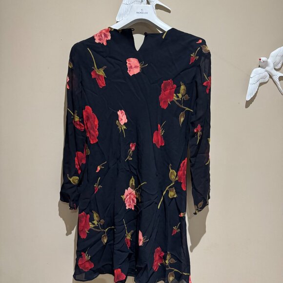 Liza Claiborne black rose floral blouse - Picture 4 of 4